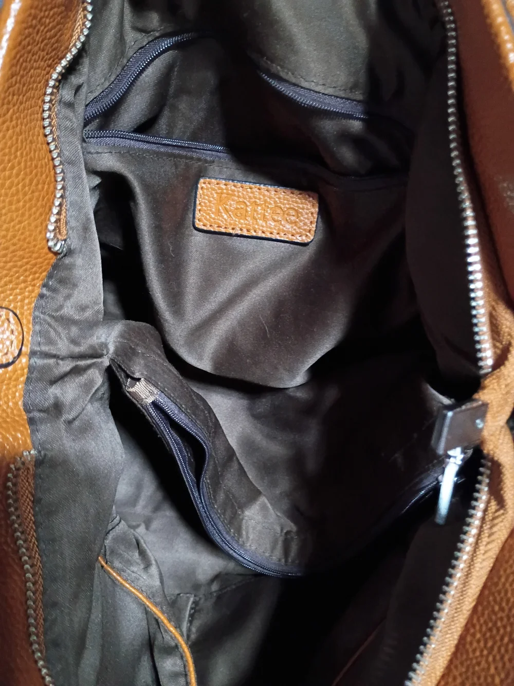 Structured Pebbled Satchel in Cognac Orange